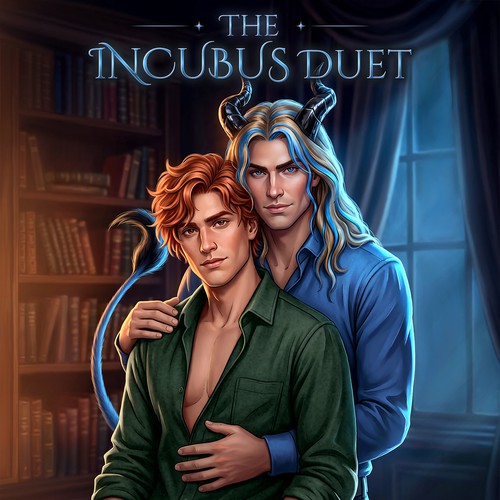 Book cover with the title 'Custom Book Cover Illustration — Paranormal Fantasy Romance'