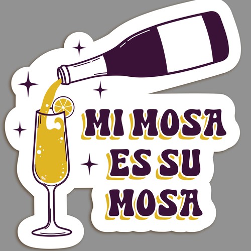 Champagne design with the title 'Sticker design for champagne festival'