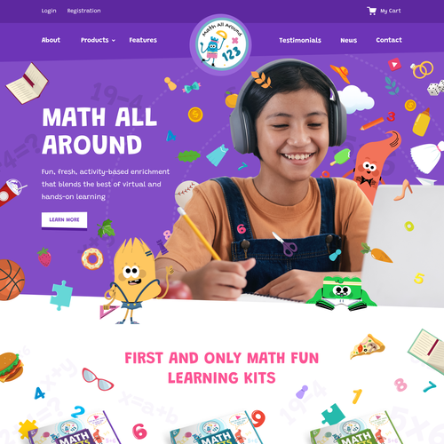 Kid website with the title 'Landing for education project'