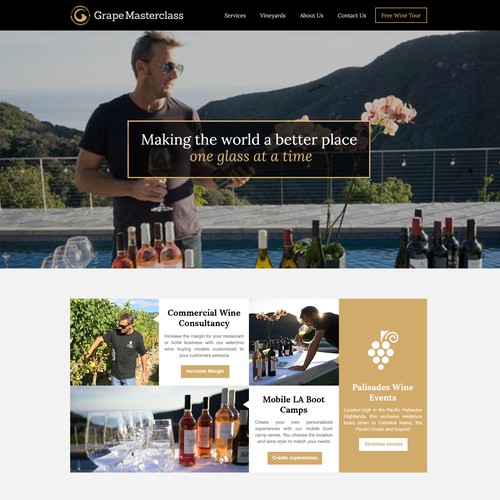 Wine website with the title 'Website Design for Wine Company'