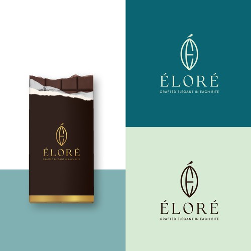 Chocolate logo with the title 'Elegant and luxurious logo for a chocolate brand'