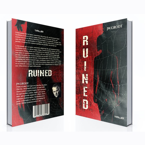 Psychological thriller book cover with the title 'Ruined'