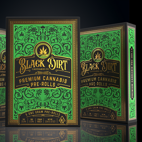 3D packaging with the title 'Heritage Cannabis Pre Roll Package'