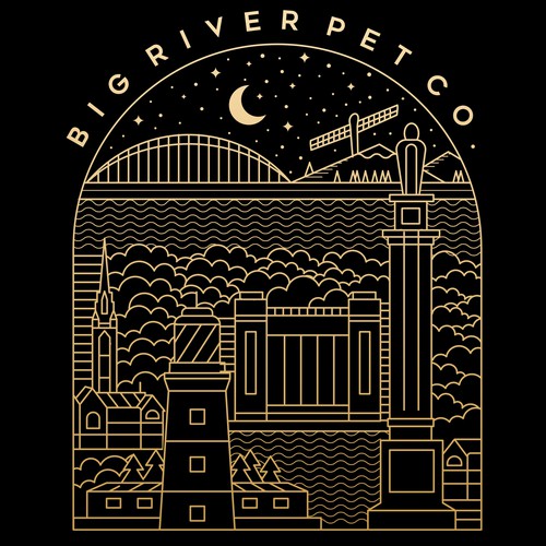 Minimalist t-shirt with the title 'BIG RIVER PET CO'