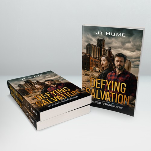 Paperback book cover with the title ''Defying Salvation' Book Cover Design'