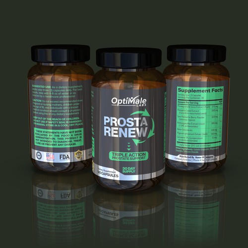 Medical label with the title 'Pills Label Design'