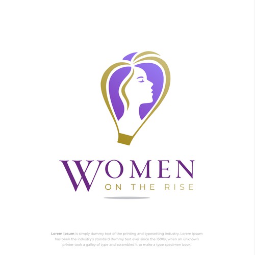 Hot air balloon logo with the title 'Women on the RISE'