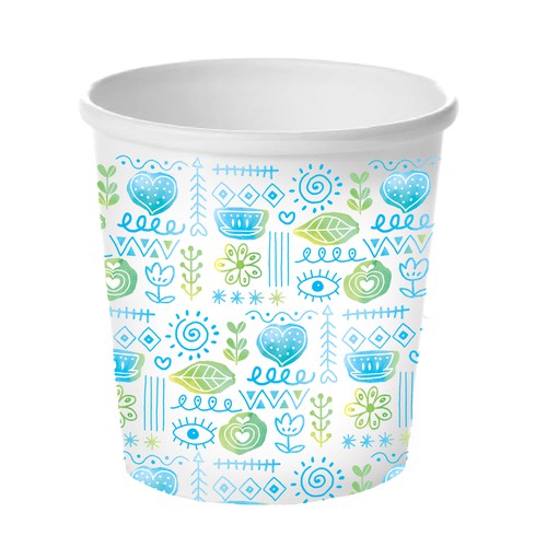 Paper design with the title 'Cup design'