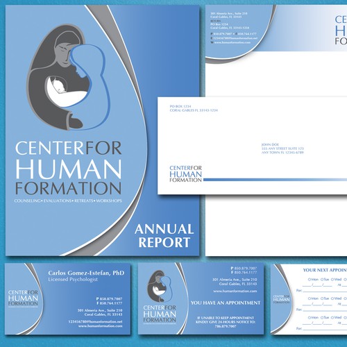 Folder design with the title 'Stationary Design'