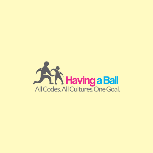 Football logo with the title 'Designing a logo for havingaball.org - a BALL SPORTS CHARITY '