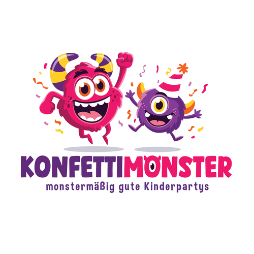Monster logo with the title 'Konfetti Monster logo'