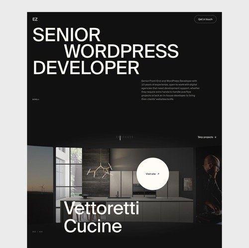 Portfolio website with the title 'Personal website design for a freelance web developer'