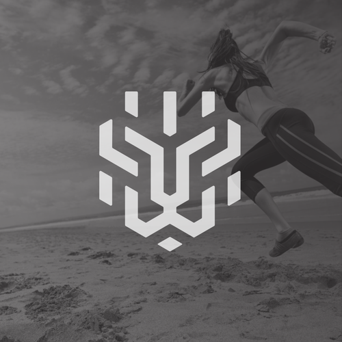 Geometric lion logo with the title 'Lion Head '