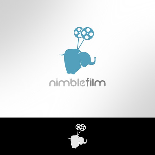 Cyan design with the title 'Nimble Film'