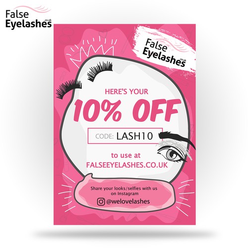 Discount design with the title 'Design an A6 flyer for falseeyelashes.co.uk'