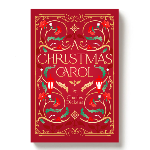 Christmas book cover with the title 'Illustrated book cover'