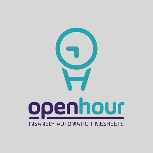 Stopwatch logo with the title 'Concept logo for open hour'