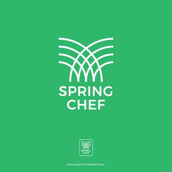 Kitchen tool logo with the title 'Spring Chef'