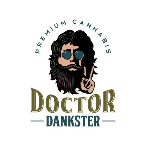 Eye-catching logo with the title 'Cool logo of Doctor Dankster'