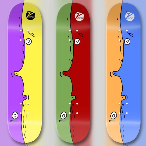Skateboard artwork with the title 'skateboard graphic design concept for Jeffyeh'