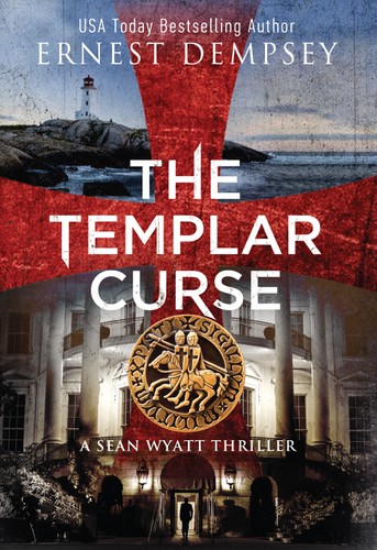 Knight design with the title 'The Templar Curse - An Ernest Dempsey's Sean Wyatt thriller'