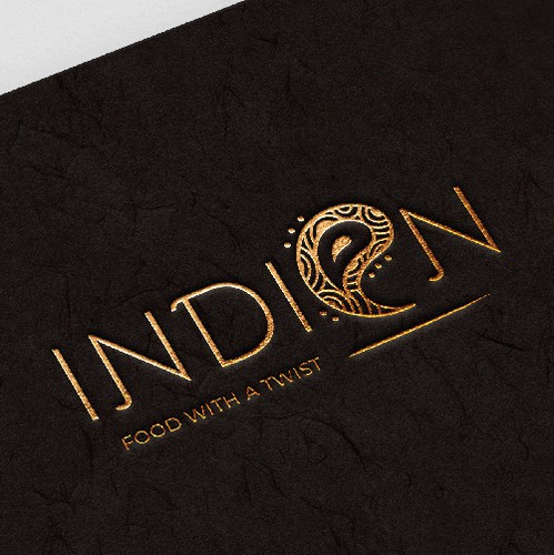 Paisley design with the title 'INDIEN - Indian restaurant and bar'