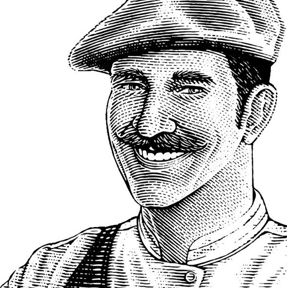 Moustache design with the title 'Illustration El Franchute'
