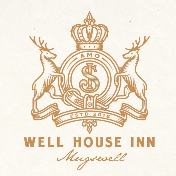 Coat of arms design with the title 'WELL HOUSE INN LOGO DESIGN'