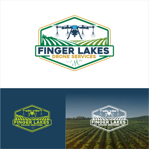 Drone logo with the title 'finger lakes drone '