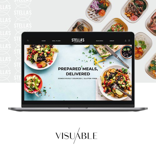 Mobile-first design with the title 'Shopify Website Design for a Meal Delivery Brand'