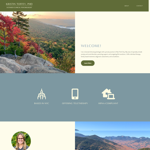 NYC design with the title 'Dr. Kristin Toffey, PHD'