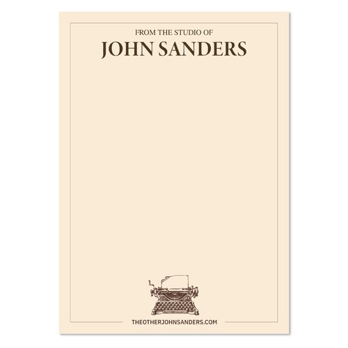 Banner artwork with the title 'Notecard design for an author'