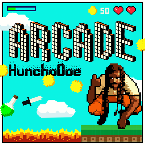 Pixel art design with the title 'Arcade'