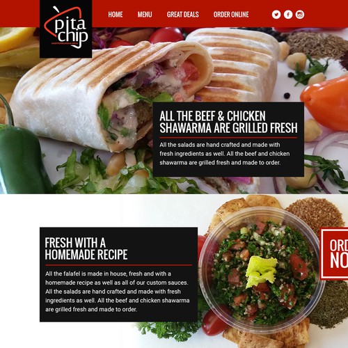Food website with the title 'Mediterranean Restaurant Website'