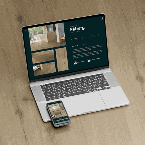 Floor design with the title 'Webdesign oppland'