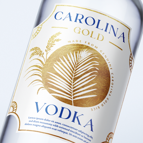 Luxurious label with the title 'Vodka Label Design'