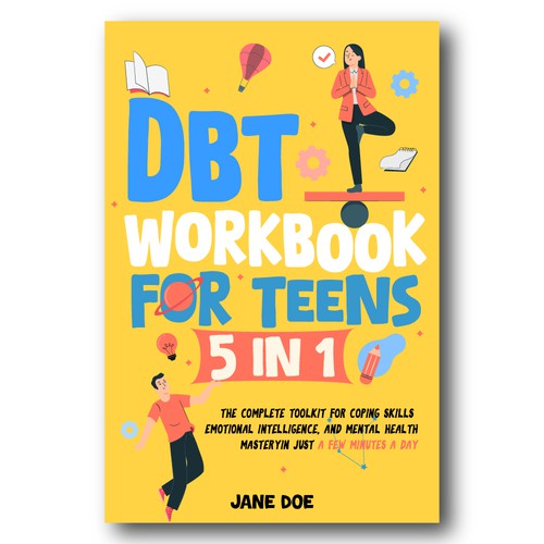 Psychology book cover with the title 'DBT Workbook for Teens'