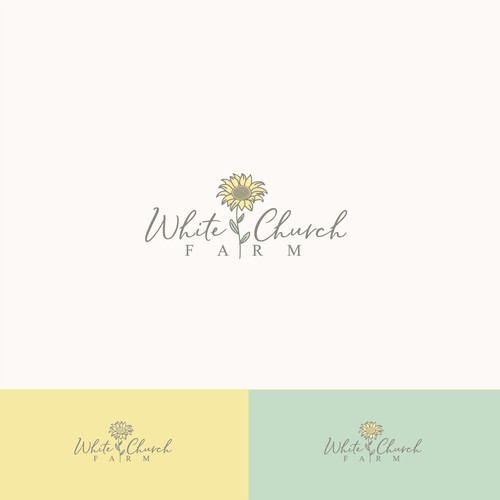 Sunflower design with the title 'logo for an Organic Farm'