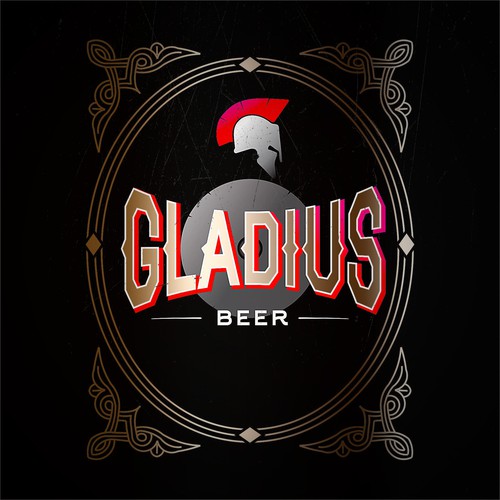 Franchise logo with the title 'Gladius- beer. Logo design & classe pour microbrassserie artisanale autour du thème des Gladiateurs'