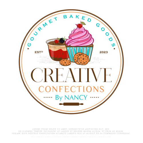 Food and drink logo with the title 'Bold Logo For Gourmet Baked Goods'