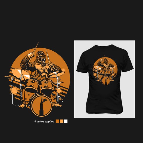 Drum design with the title 'music tshirt design'