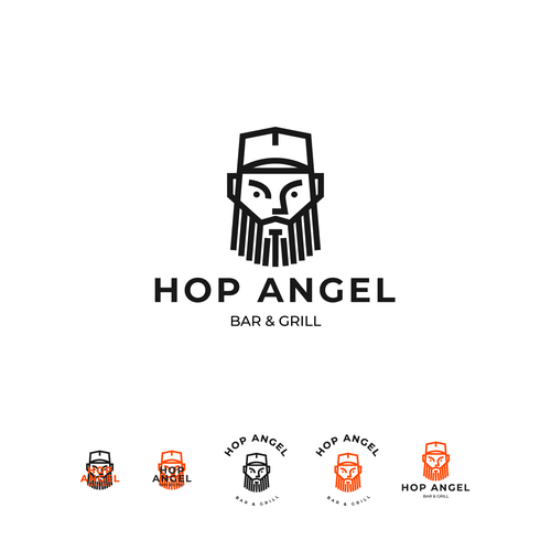 Hops logo with the title 'Hop Angel logo for sale'