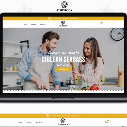 Theme design with the title 'Fish Seller Shopify Theme '