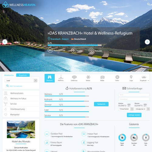 Light website with the title 'Hotel Test Webside'