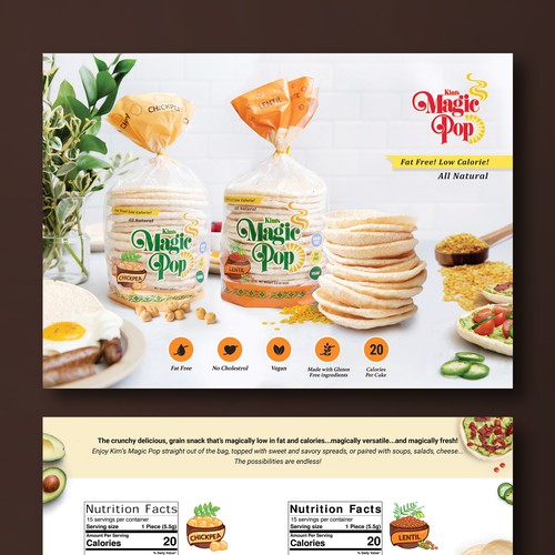 Healthy food design with the title 'Magic Pop Sell sheet'