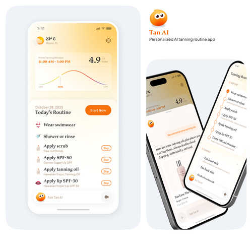 UI design with the title 'ChatGPT for Tanning'
