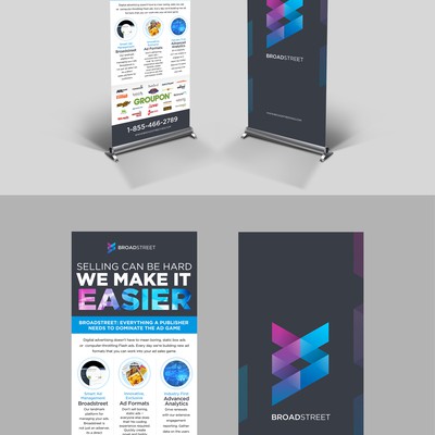 2 Posters: Pop-Up Stands for a Small Tech Company