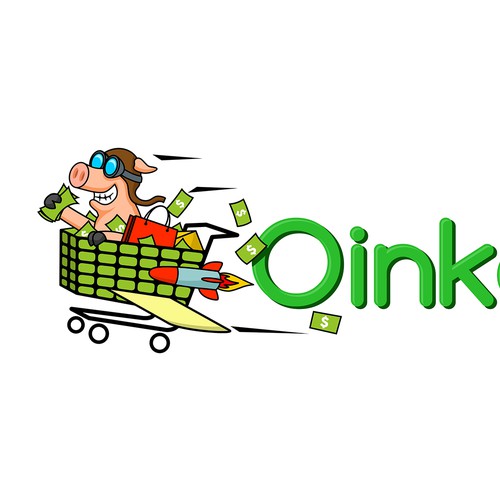 Shopping cart logo with the title 'Oinker'