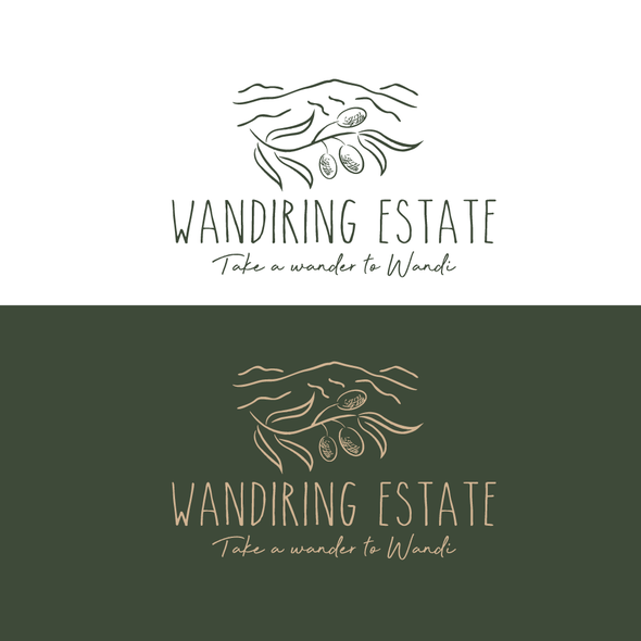 Olive design with the title 'Wandiring Estate logo'