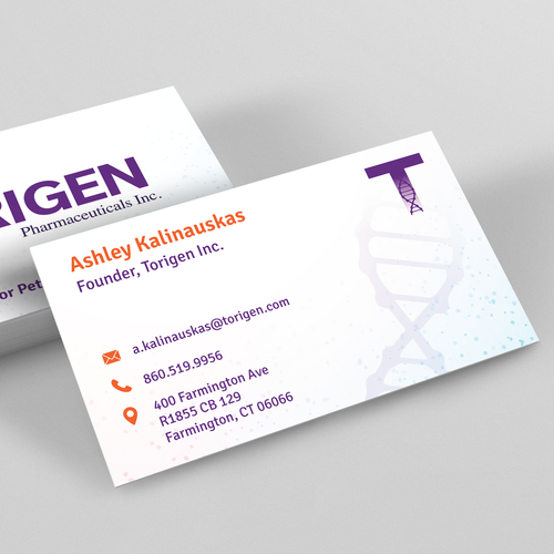 DNA design with the title 'Business Card Design For a Pharmaceuticals Company'